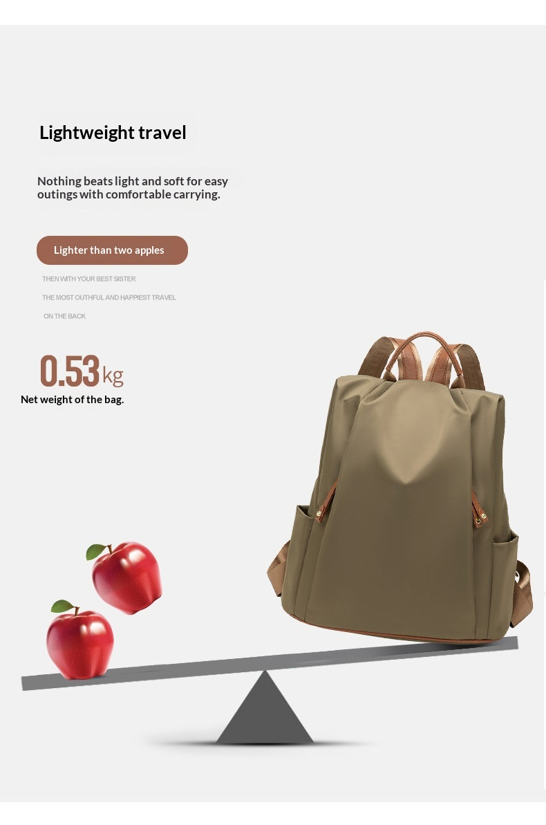 Lightweight Nylon Anti-Theft Waterproof Travel Backpack
