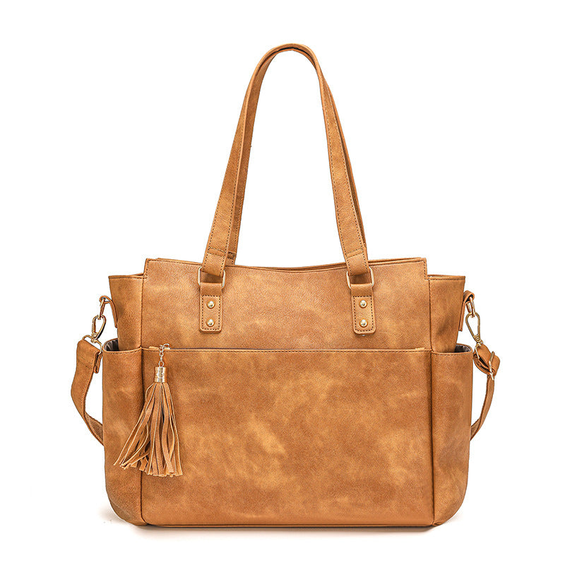 Women Fashion Laptop Briefcase Large Tassel Zipper Set Bag