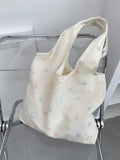 Embroidered Floral Canvas Shoulder Bag Fresh Versatile