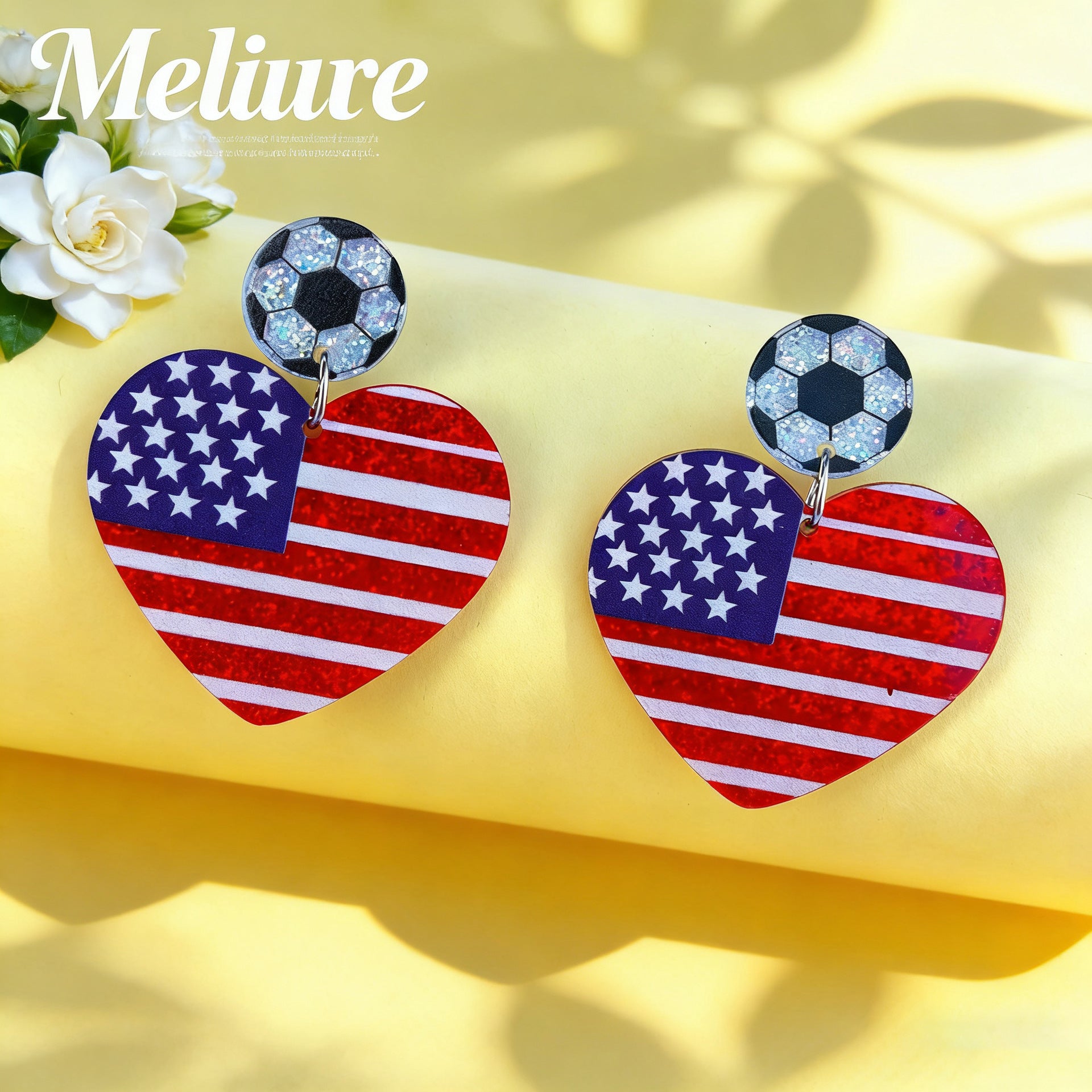 World Cup USA Flag Acrylic Independence Day Earrings
