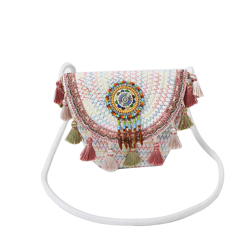 Ethnic Bohemian Woven Trend Versatile Saddle Crossbody Women Bag