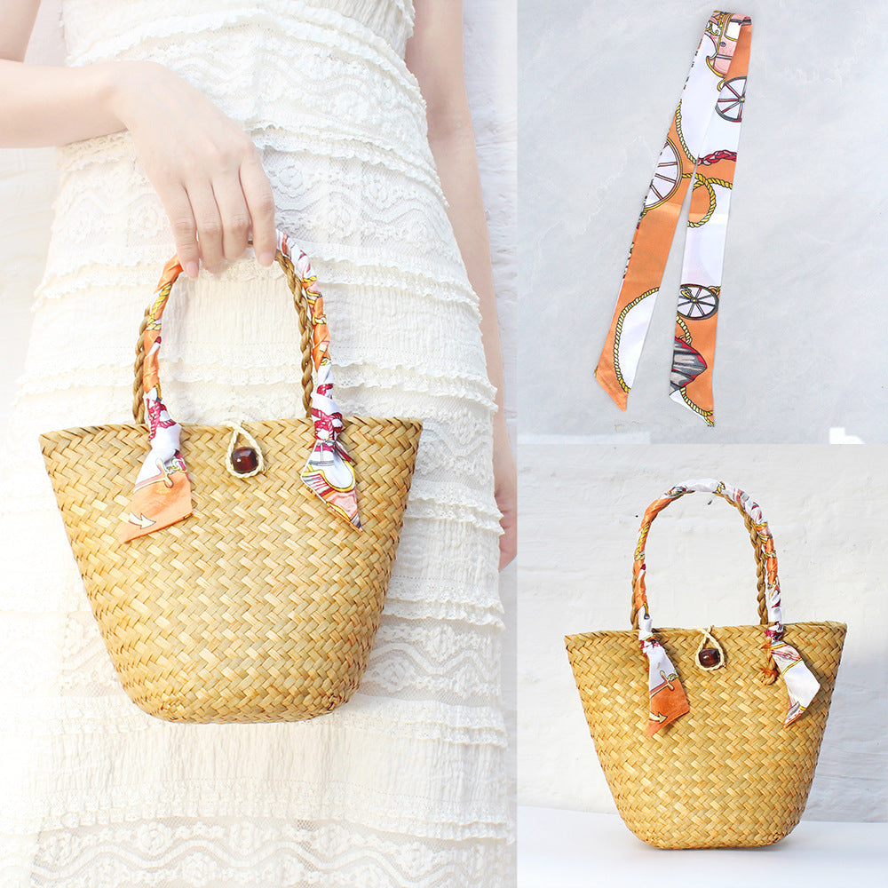 Niche Design Straw Woven Tote Bag