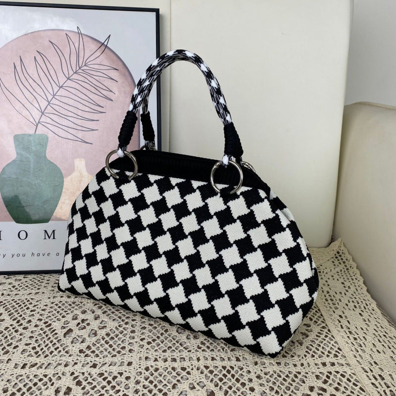 Vintage Knitted Dumpling Shape Tote Handbag