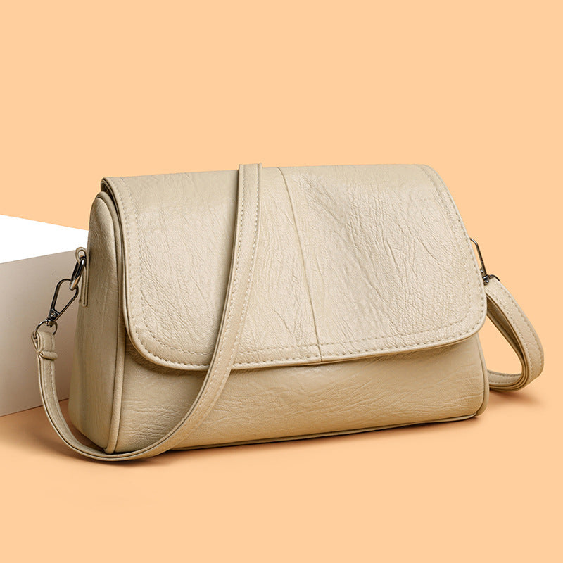 Vintage Leather Crossbody Flap Shoulder Bag