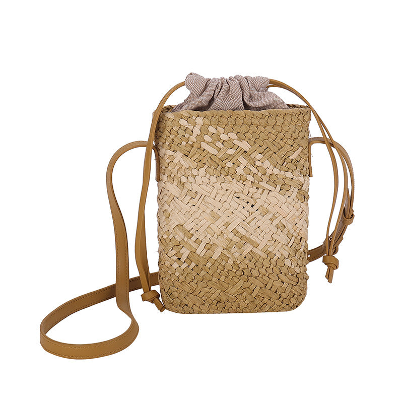Women Handmade Woven Straw Crossbody Phone Beach Bag