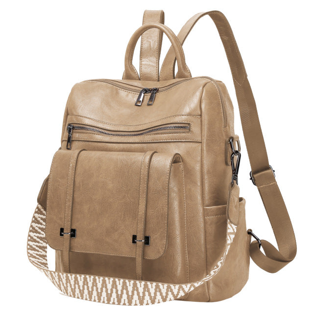 Women Vintage New Premium Soft PU Convertible Shoulder Large Commute Backpack