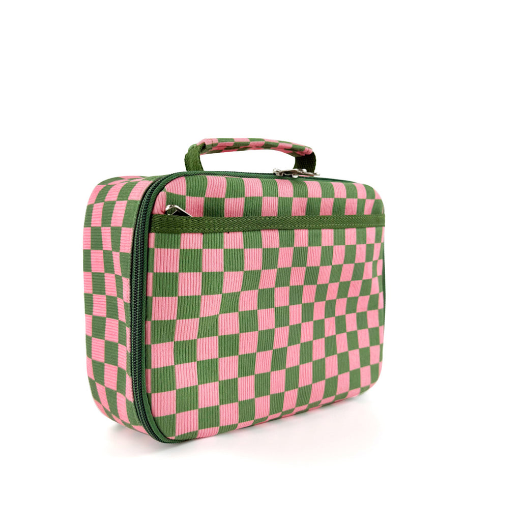Corduroy Checkerboard Insulated Portable Lunch Bag
