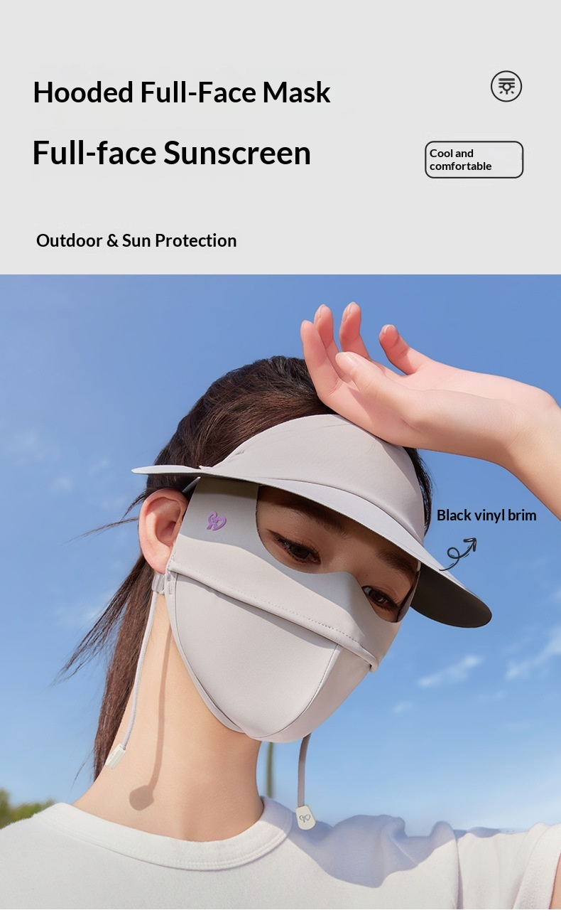 Sun Face Ice Silk Sun Protection Mask For Women