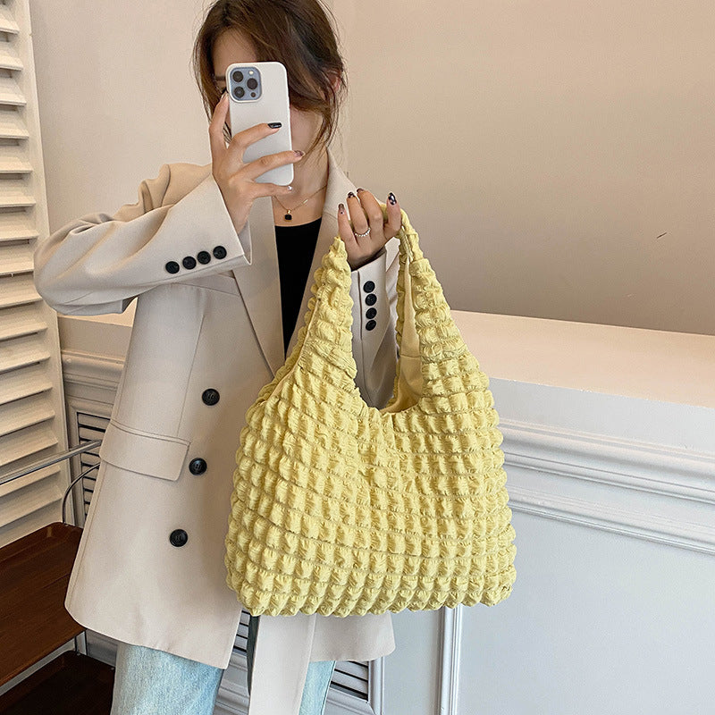 Pleated Cloud Puff Armpit Tote Bag
