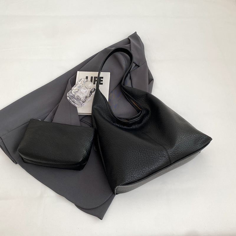 Minimalist Soft PU Slouchy Hobo Shoulder Bag