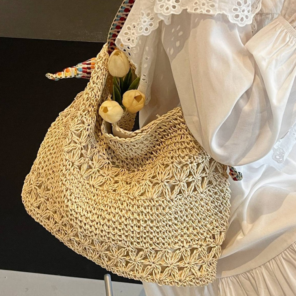 Women Lazy Straw 2026  New Versatile Shoulder Commute Beach Bag