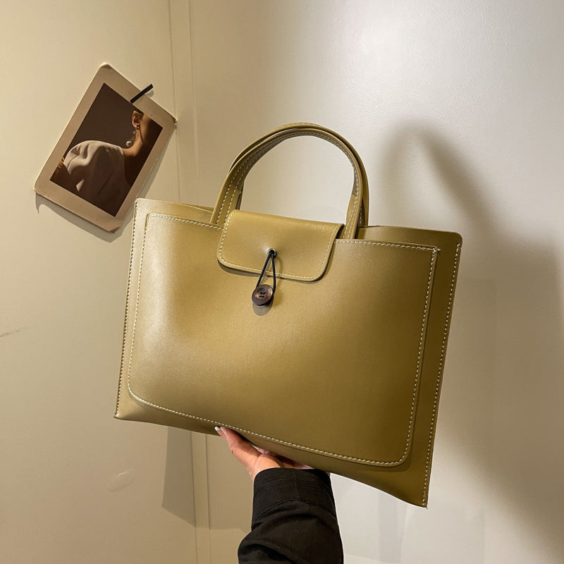 Minimalist Structured PU Leather Tote Bag