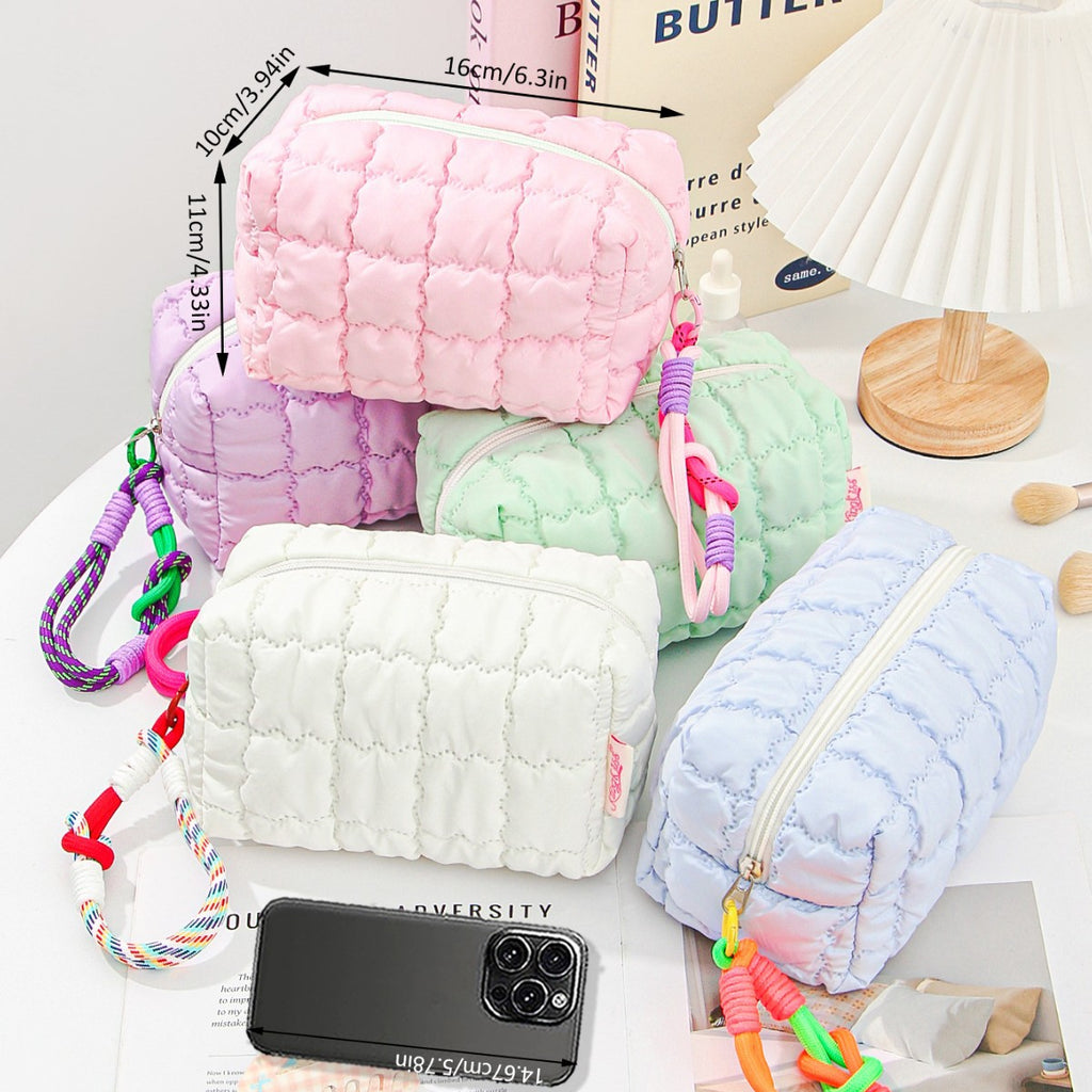 Puff Quilted Octagonal Cosmetic Toiletry Bag