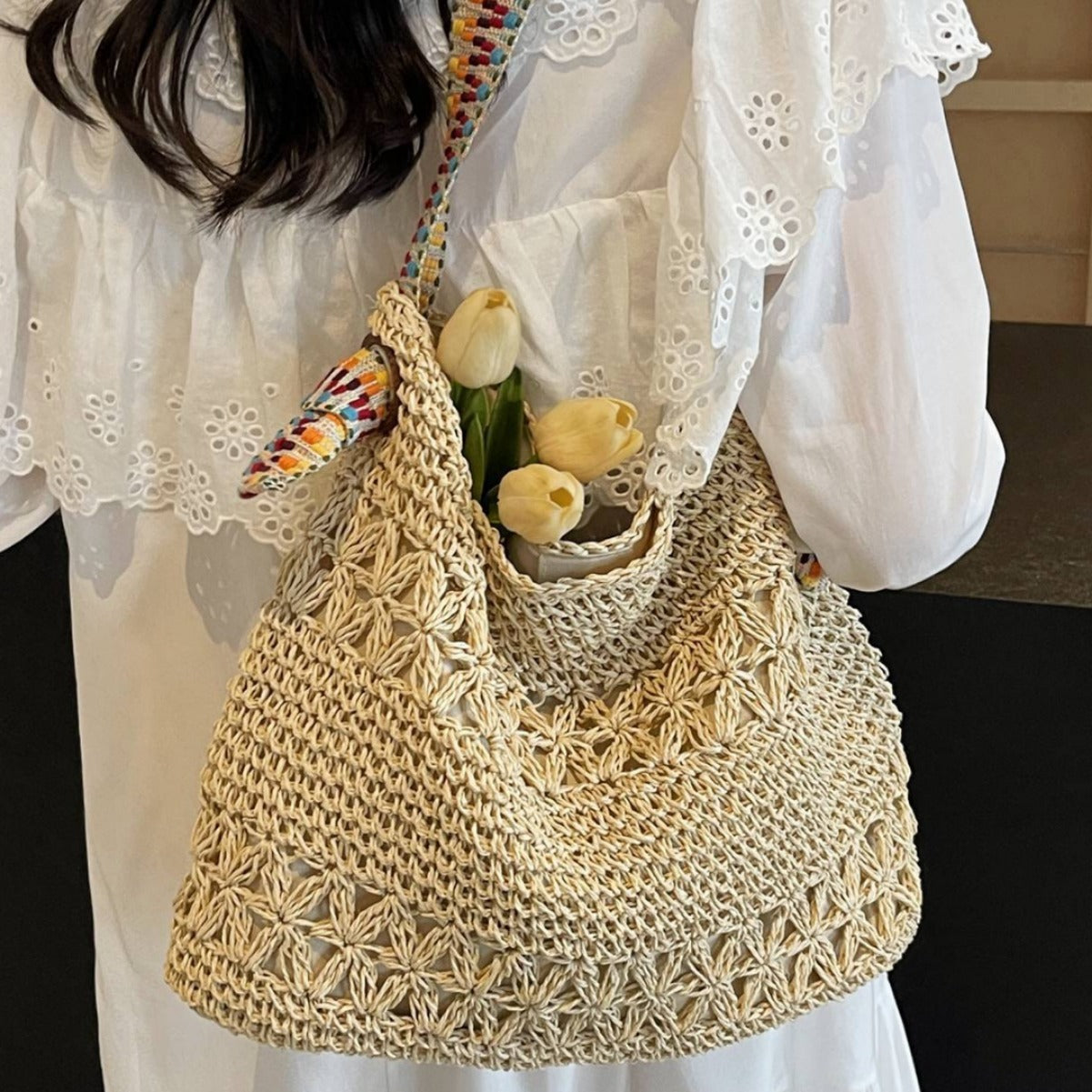 Women Lazy Straw 2026  New Versatile Shoulder Commute Beach Bag