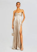 Elegant Textured Sexy Slit Wrap Evening Dress