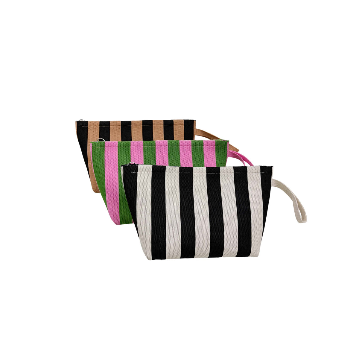 Retro Striped Wristlet Clutch Bag