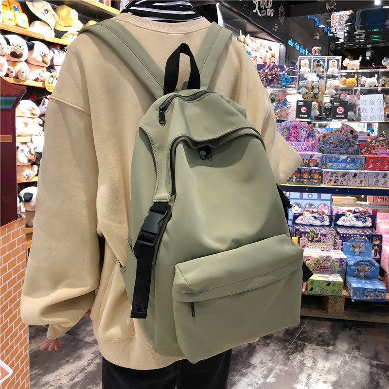 Solid Color Nylon Lightweight School Backpack