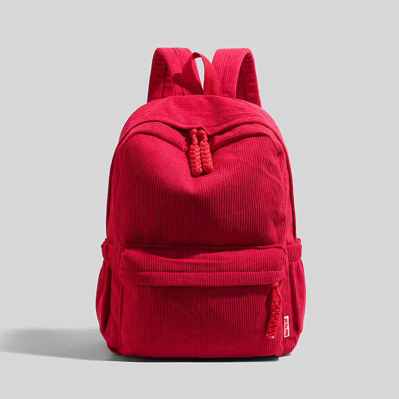 Corduroy Backpack For Women 2026 New Commuter College Student Backpack Casual Versatile Large Capacity Travel Backpack For Men