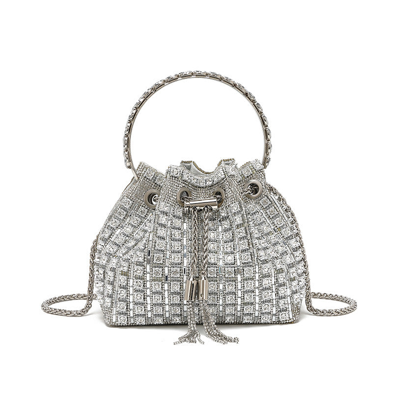 Gradient Full Diamond Tassel Evening Bag