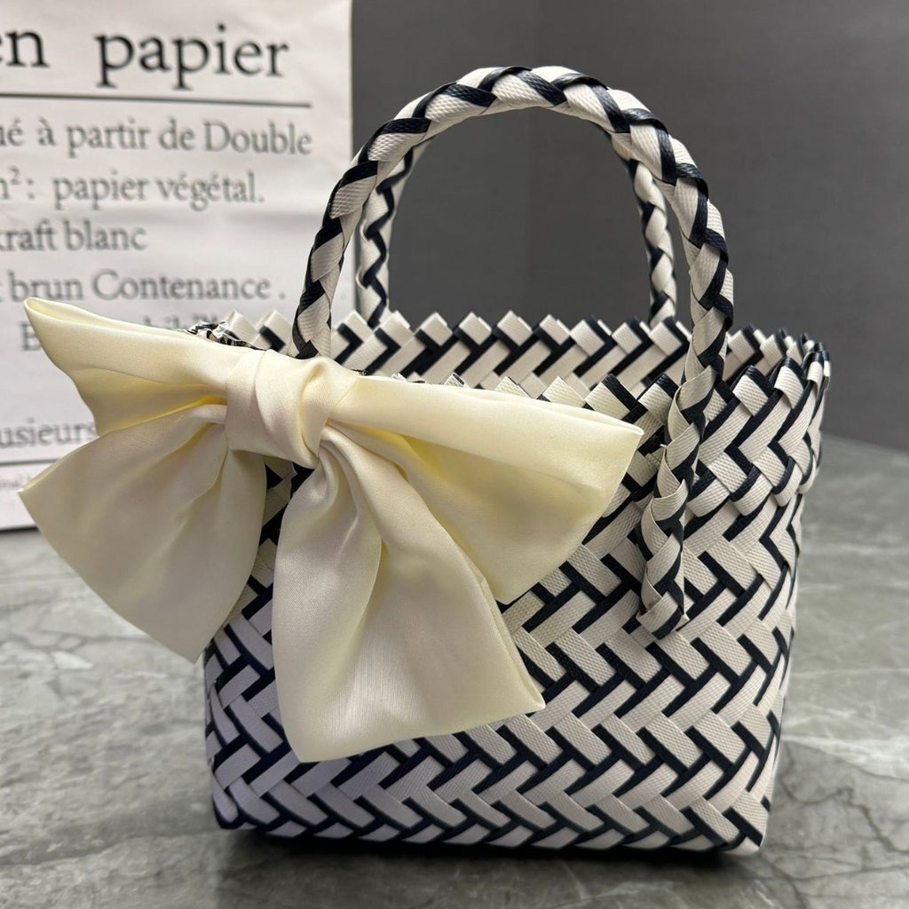 Plastic Woven Beach Basket Bag