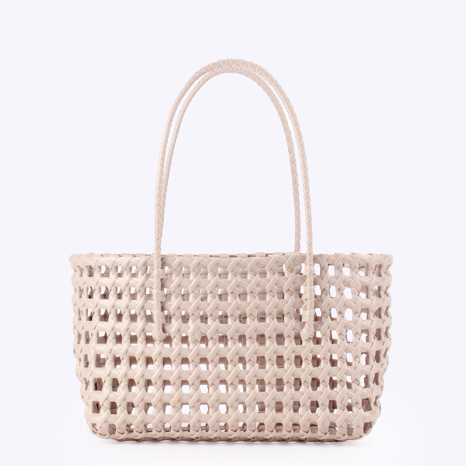 Women Hollow Woven Basket Bag, Casual Beach Vacation Shoulder Bag
