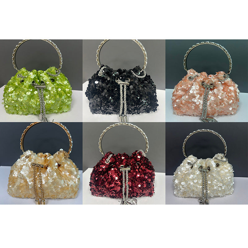 Gradient Full Diamond Tassel Evening Bag