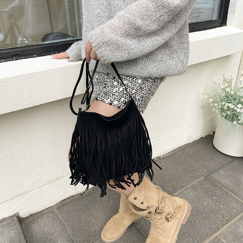 Women Tassel Crossbody Shoulder Bag