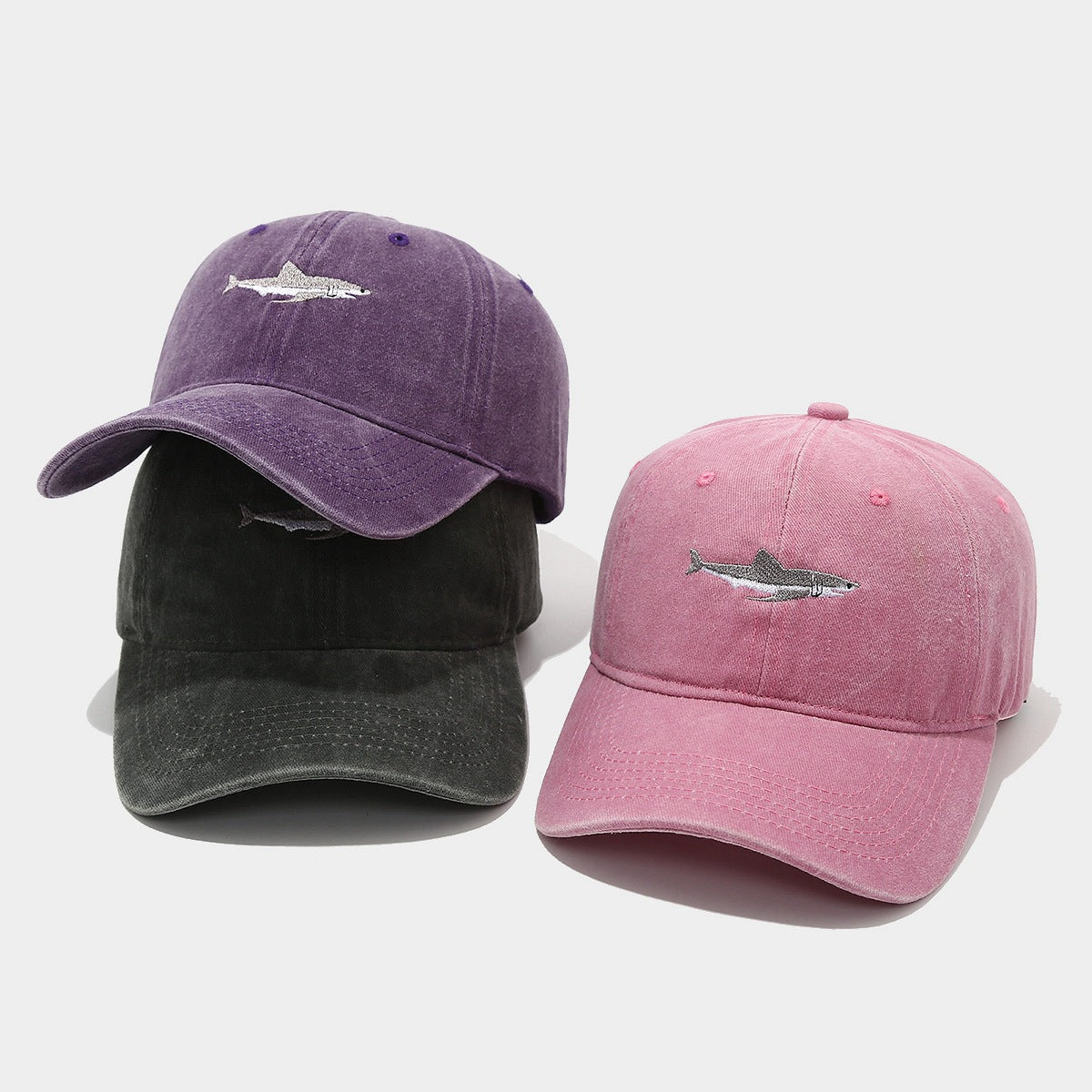 Washed Shark Retro Style Baseball Cap