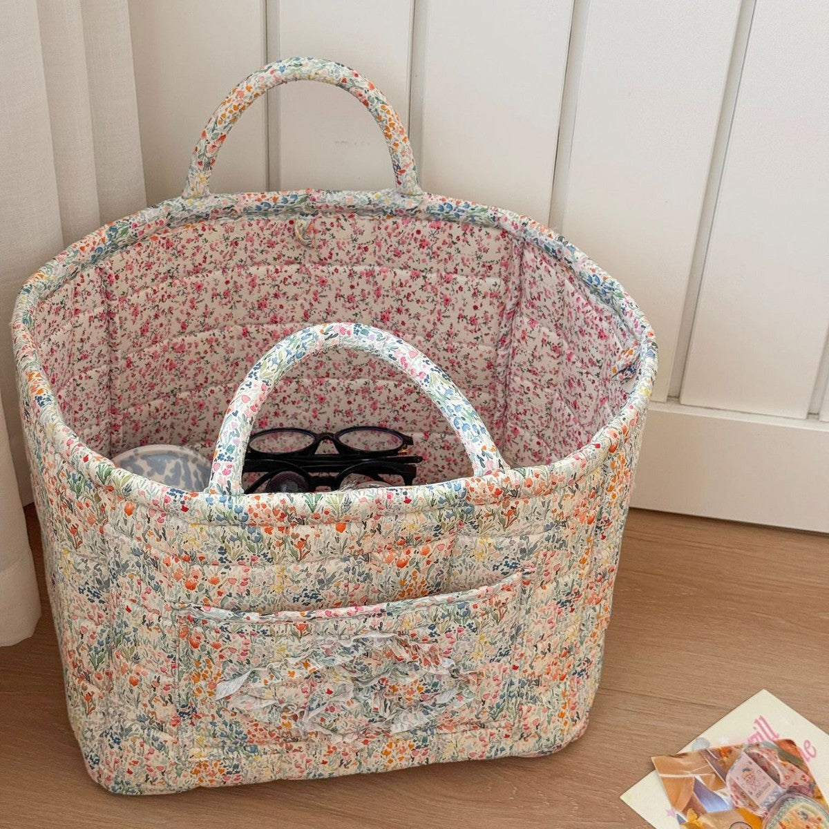 French Vine Floral Large Capacity Dirty Clothes Basket