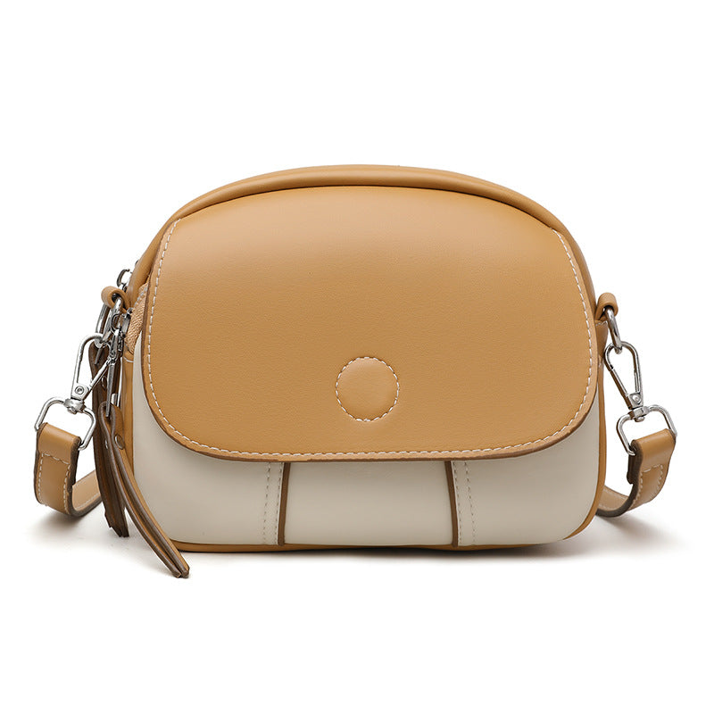 Color Block Vegan Leather Crossbody Bag