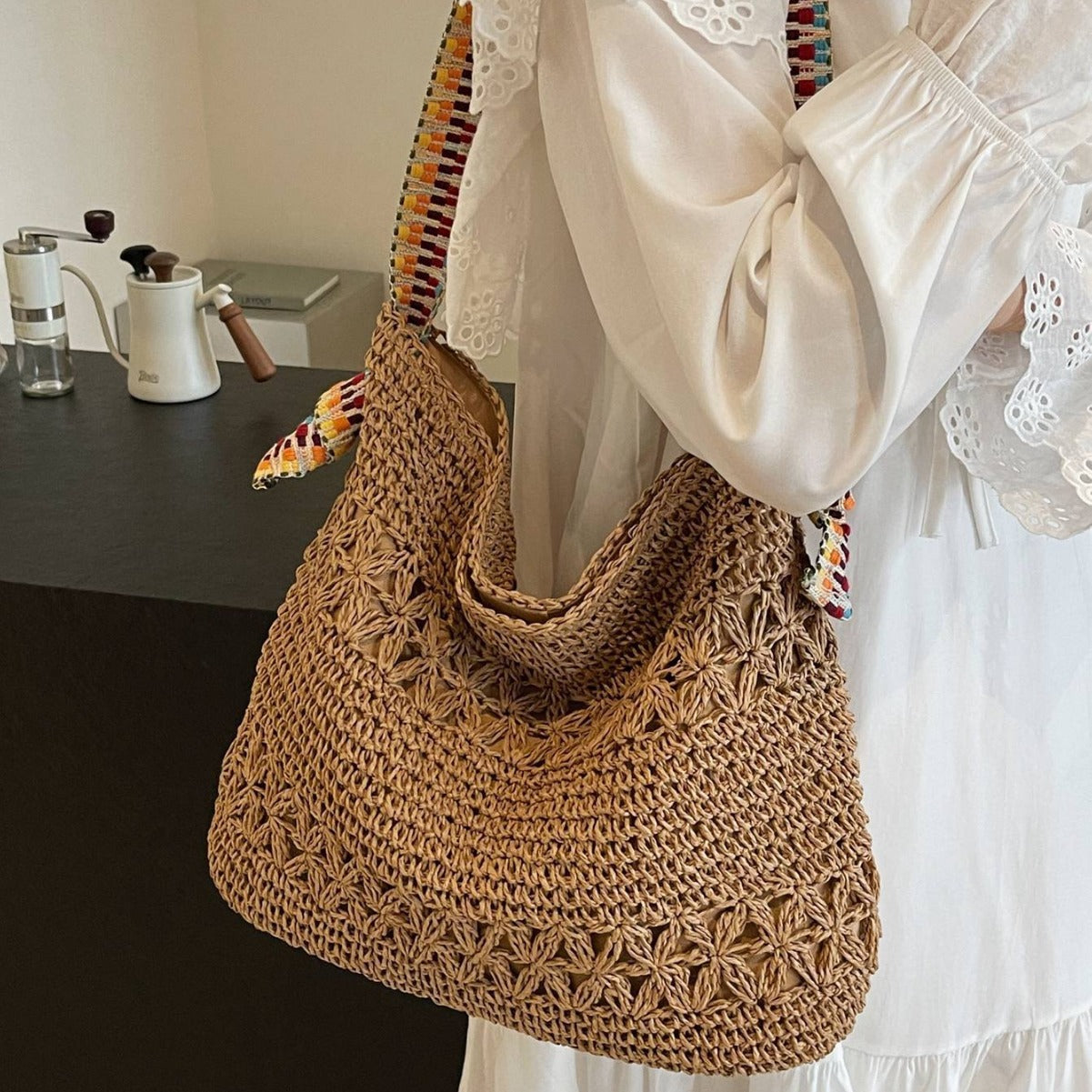 Women Lazy Straw 2026  New Versatile Shoulder Commute Beach Bag