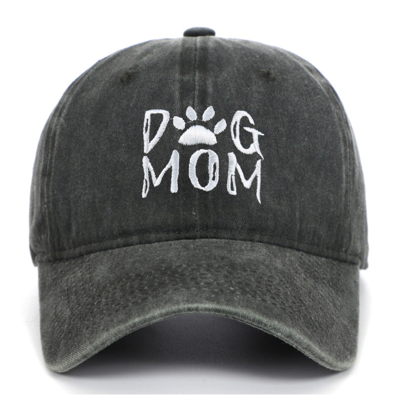 Washed Pure Cotton Embroidered Large Brim Cap