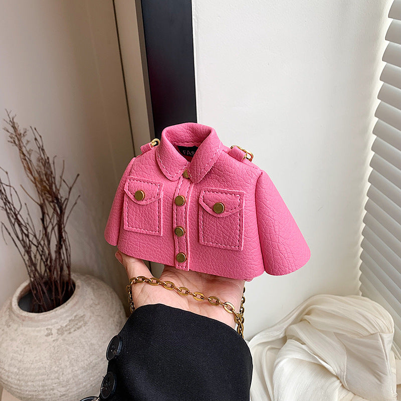 Jacket-Shaped Mini PU Leather Crossbody Bag