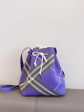 Geometric Knit Bucket Bag with Drawstring