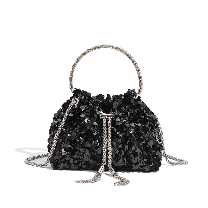 Gradient Full Diamond Tassel Evening Bag