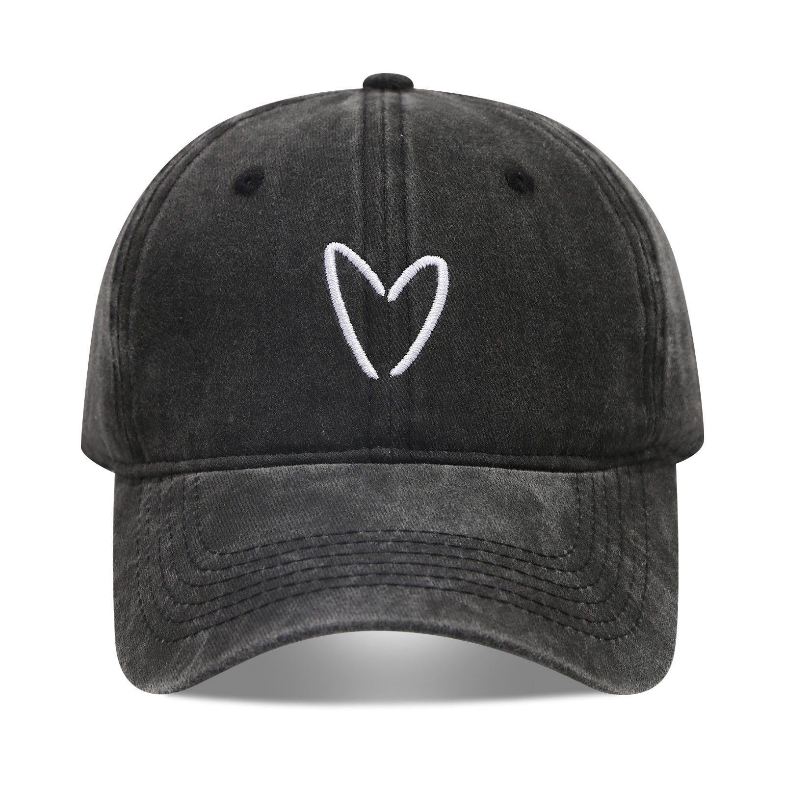 Literary Retro Embroidered Love Soft Peaked Cap
