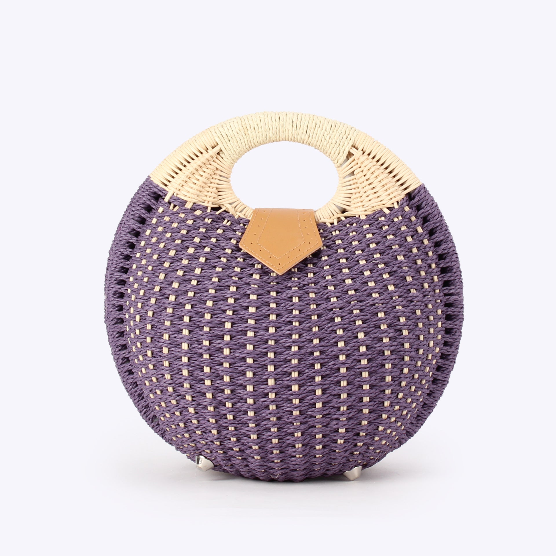 Cute Rattan Shell Bag, Casual Straw Vacation Beach Bag