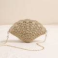 Fairy Shell Crossbody Hollow Fan Straw Beach Bag