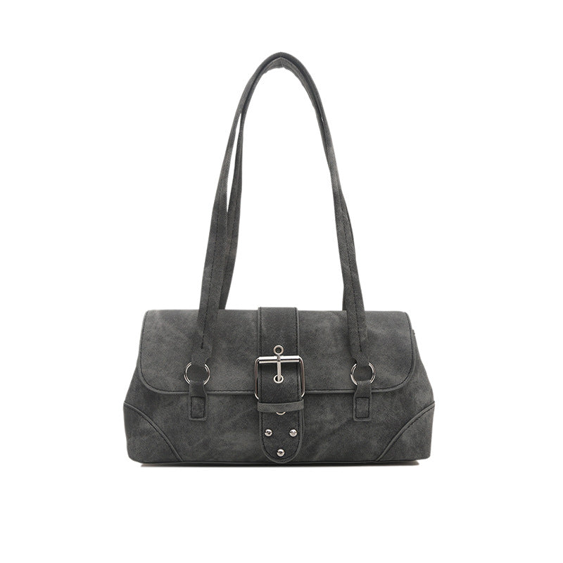 Buckle Strap Structured Large Capacity PU Tote Bag