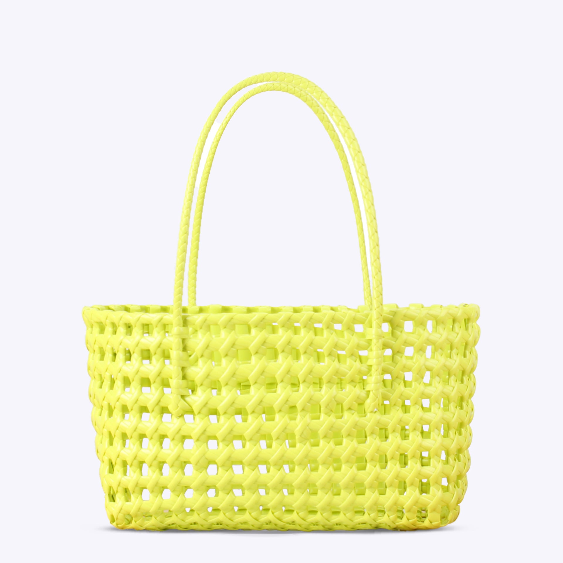 Women Hollow Woven Basket Bag, Casual Beach Vacation Shoulder Bag