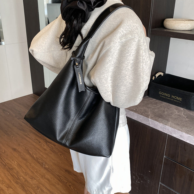 Minimalist Soft PU Leather Shoulder Tote Bag