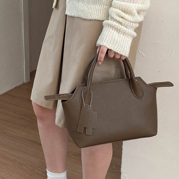 Compact Structured Shoulder Bag with Detachable Crossbody Strap
