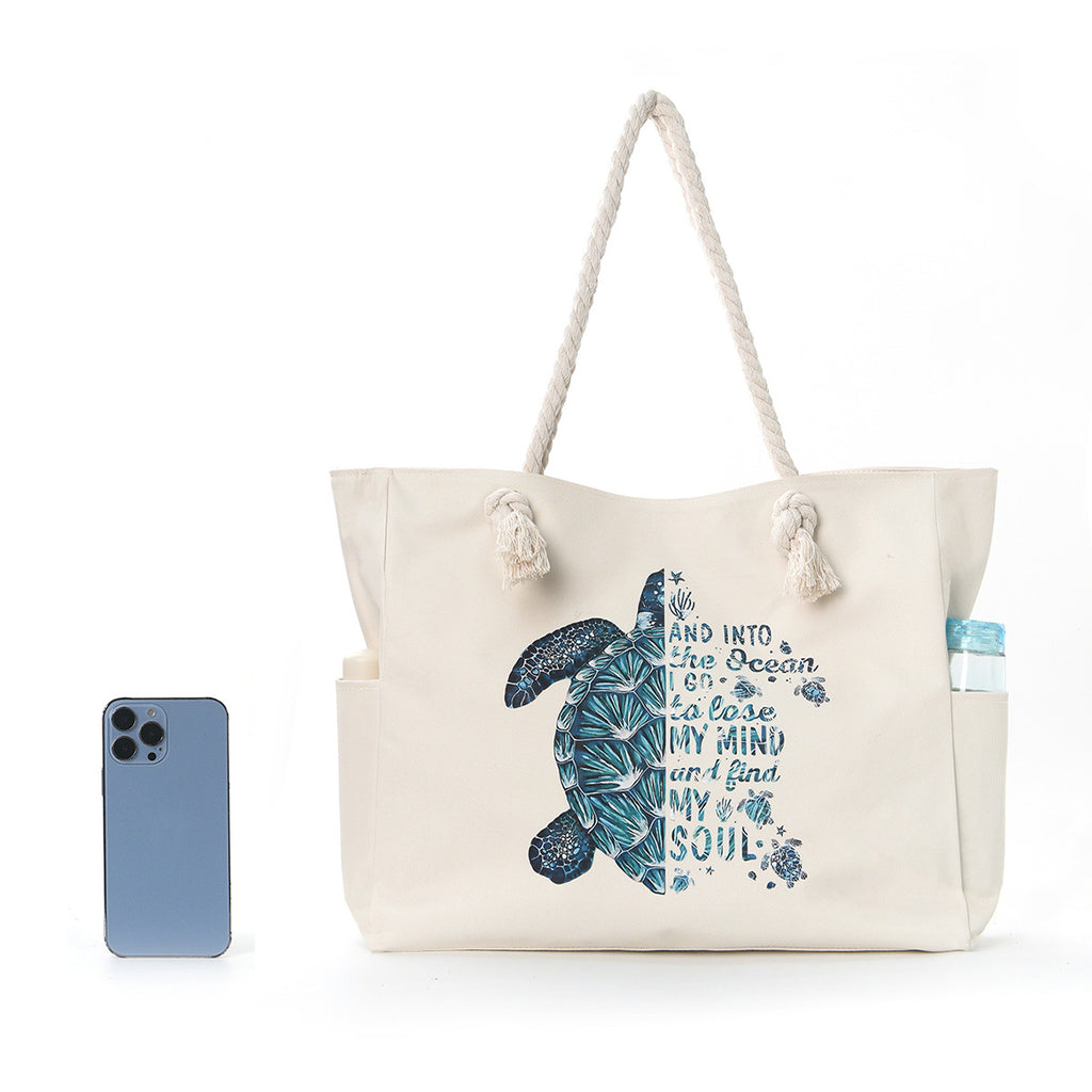 Women Large Capacity Beach Canvas Underarm Bag