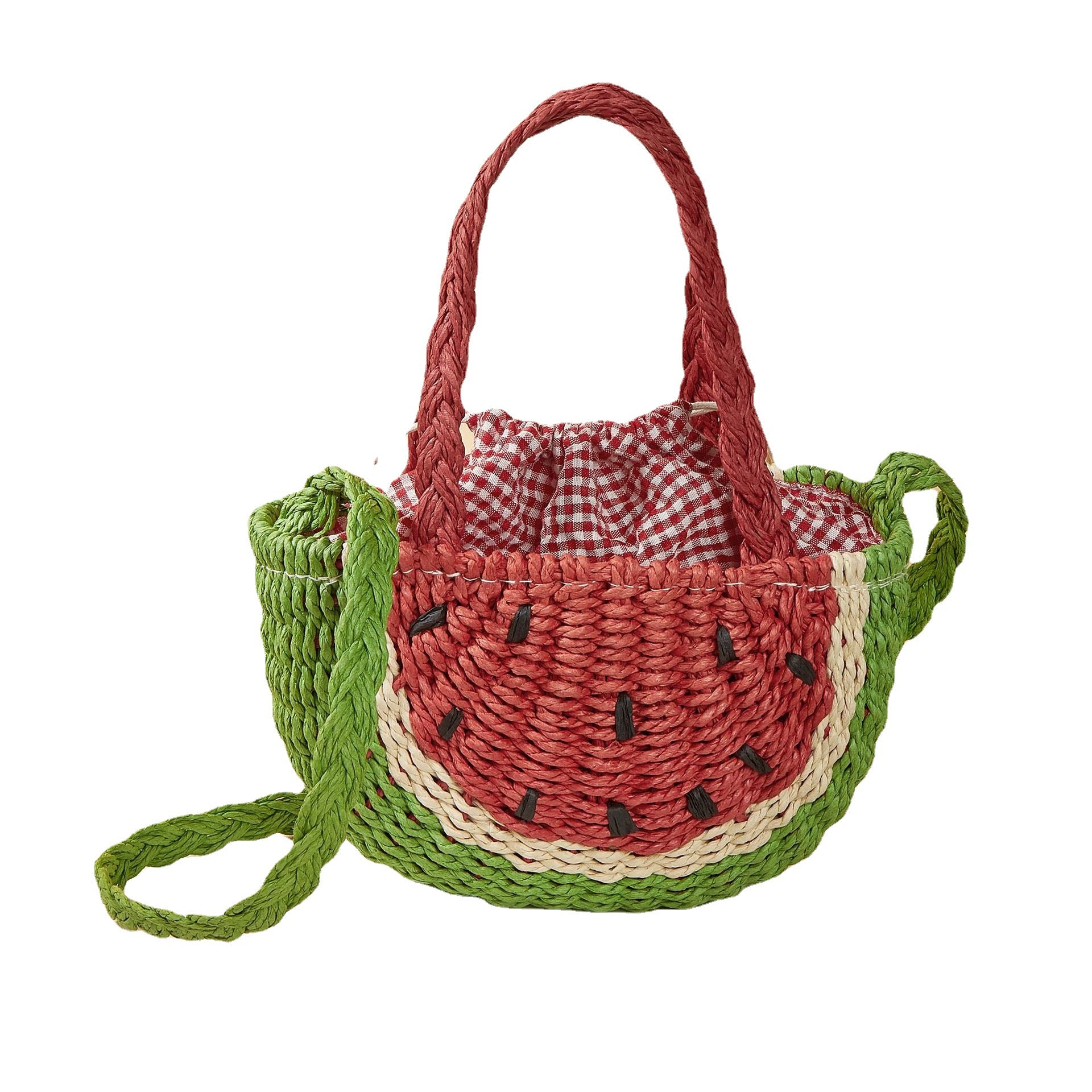 Orange Watermelon Straw Shoulder Crossbody Beach Bag