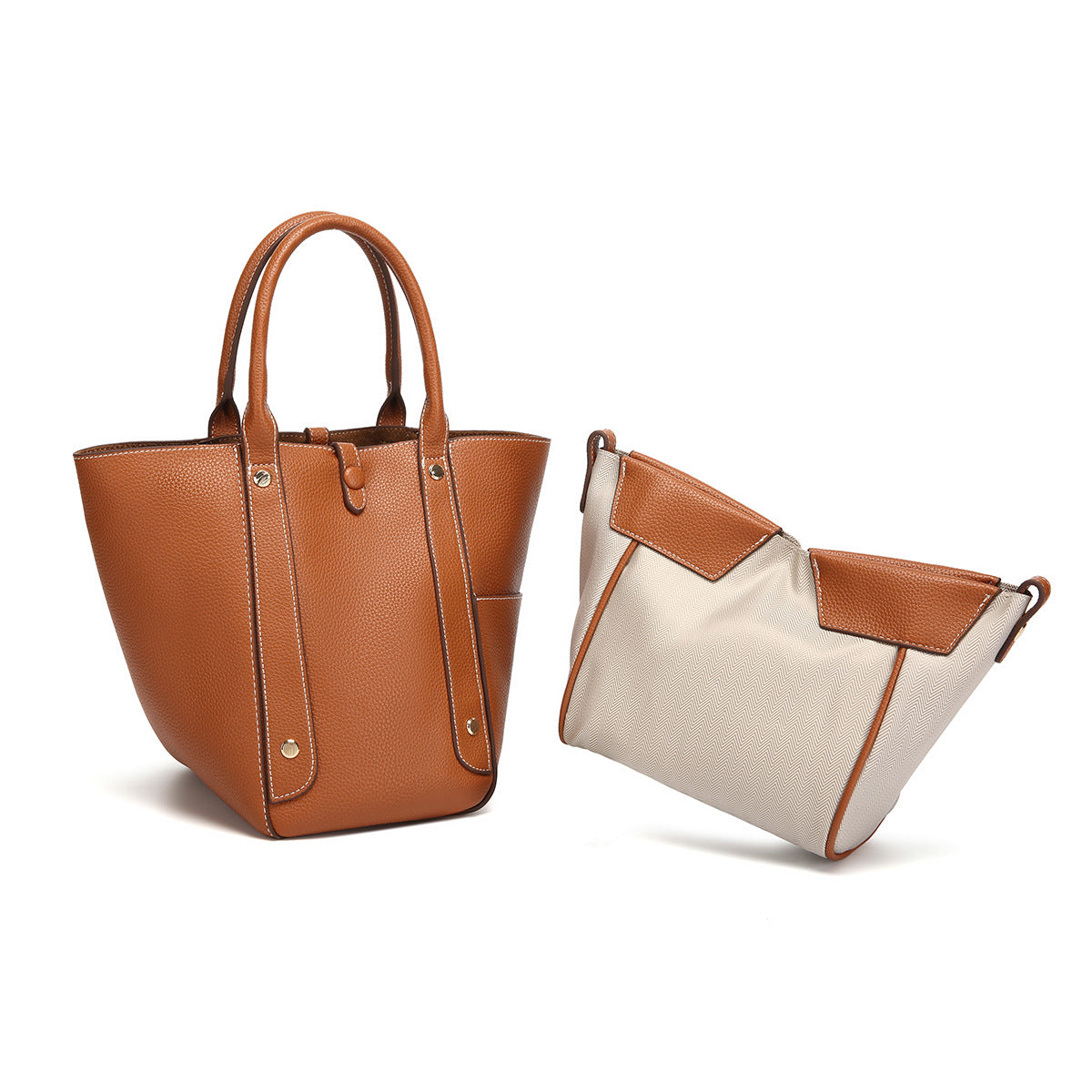 Genuine Leather Vegetable Basket Shoulder Bag