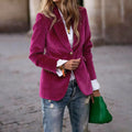 Spring 2025 New Arrivals: Amazon Independent Store, eBay—European and American-Style Velvet Elegant Slim-Fit Suit with Fake Pockets
