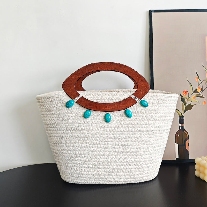 Woven Large-Capacity Vegetable Tote Bag