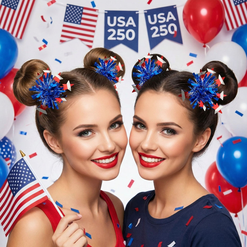 Independence Day Red White Blue Star Hairpin