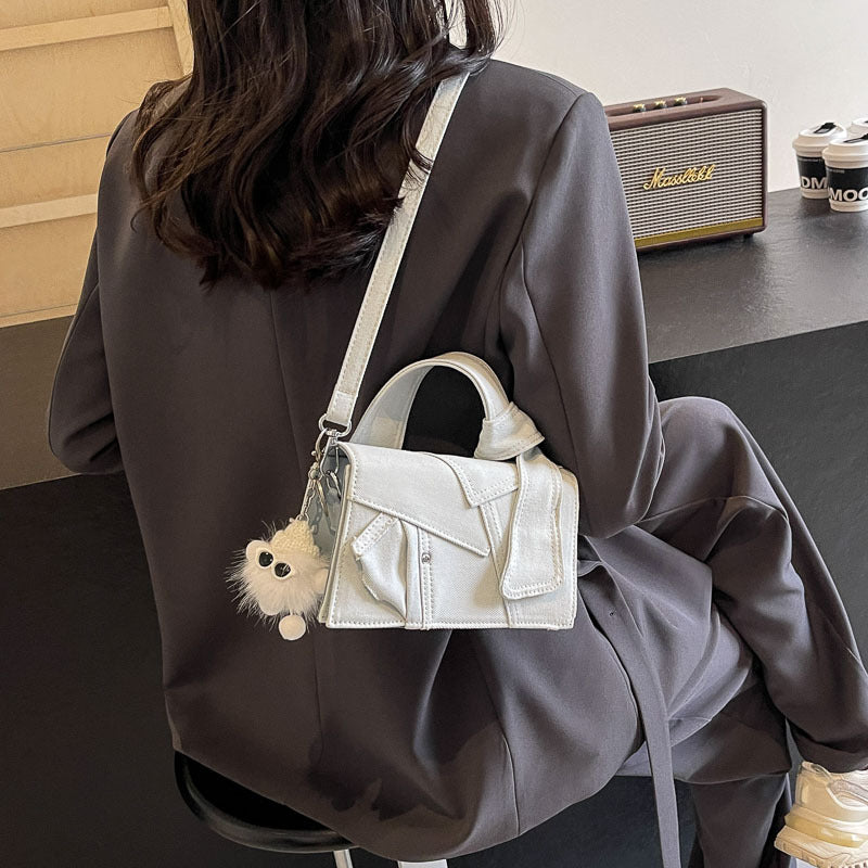 Women Casual Shoulder Denim Box Square Handbag