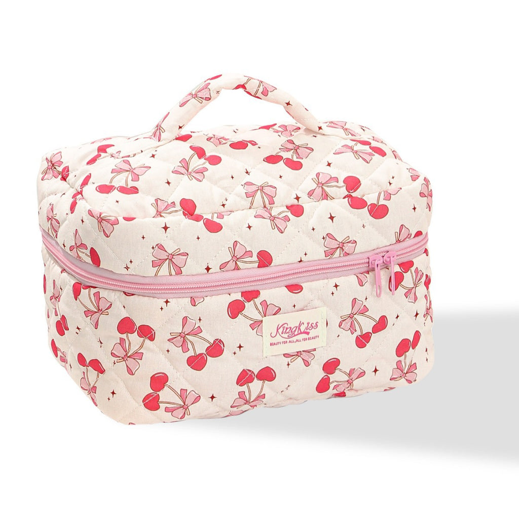 Canvas Striped Octagonal Large-Capacity Toiletry Bag